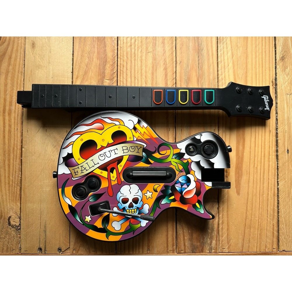 PlayStation Guitar Hero Wireless Les Paul Gibson PS3 Sony Fall Out Boy No Dongle